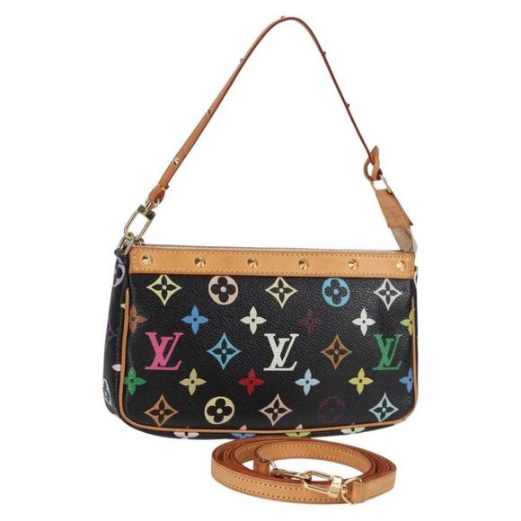 LOUIS VUITTON Monogram Multicolor Pochette Accessoires Black M92648 Auth 119217V - Picture 1 of 16